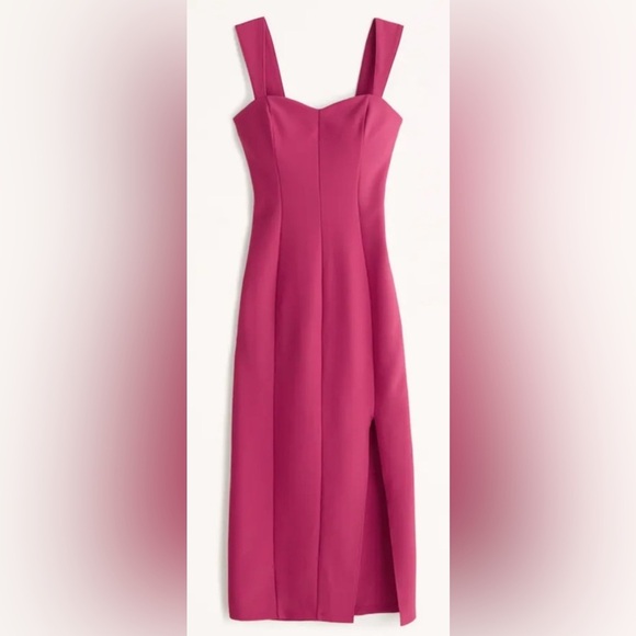 Abercrombie & Fitch Dresses & Skirts - NWOT - Abercrombie and Fitch Wide Strap Corset Midi Dress in Fuchsia - Size XS